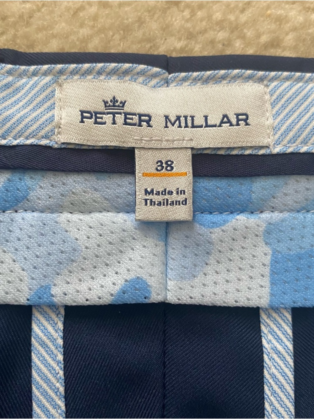 Peter Millar Crown Sport Salem Performance 9” Shorts Mens 38 Navy Blue Golf - Picture 4 of 7